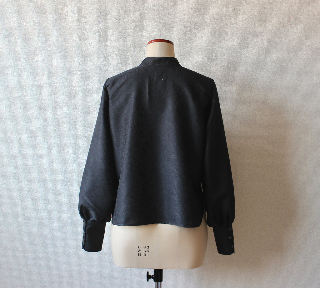 【遠隔試着】// gourd neck blouse (long sleeve) - black -