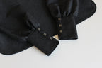 【遠隔試着】// gourd neck blouse (long sleeve) - black -