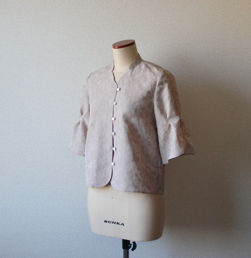 // fin sleeve blouse - milk tea - 【10月中旬〜下旬お届け予定】