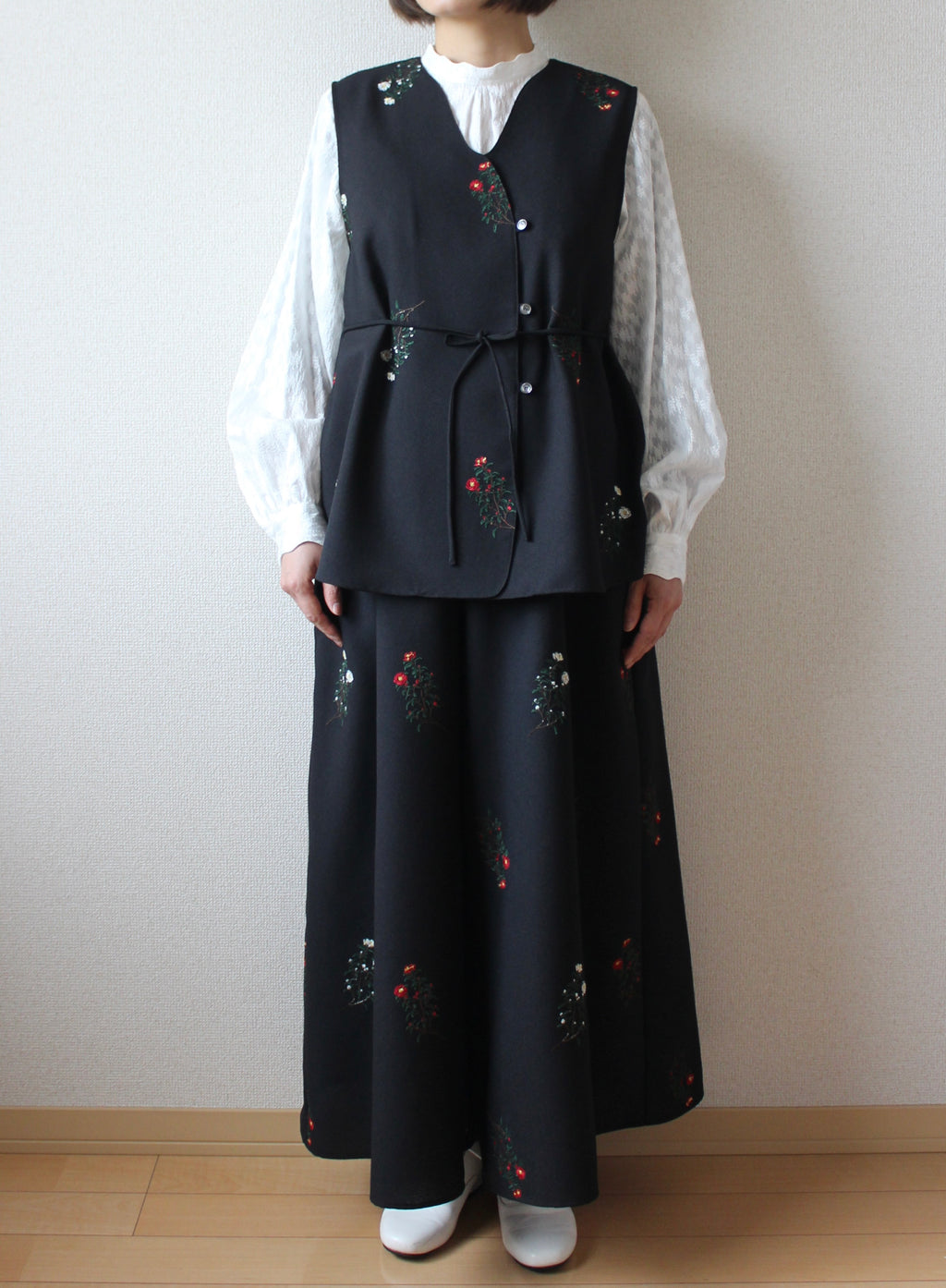 // wide culotte skirt - sazanka - 【10月中旬〜下旬お届け予定】