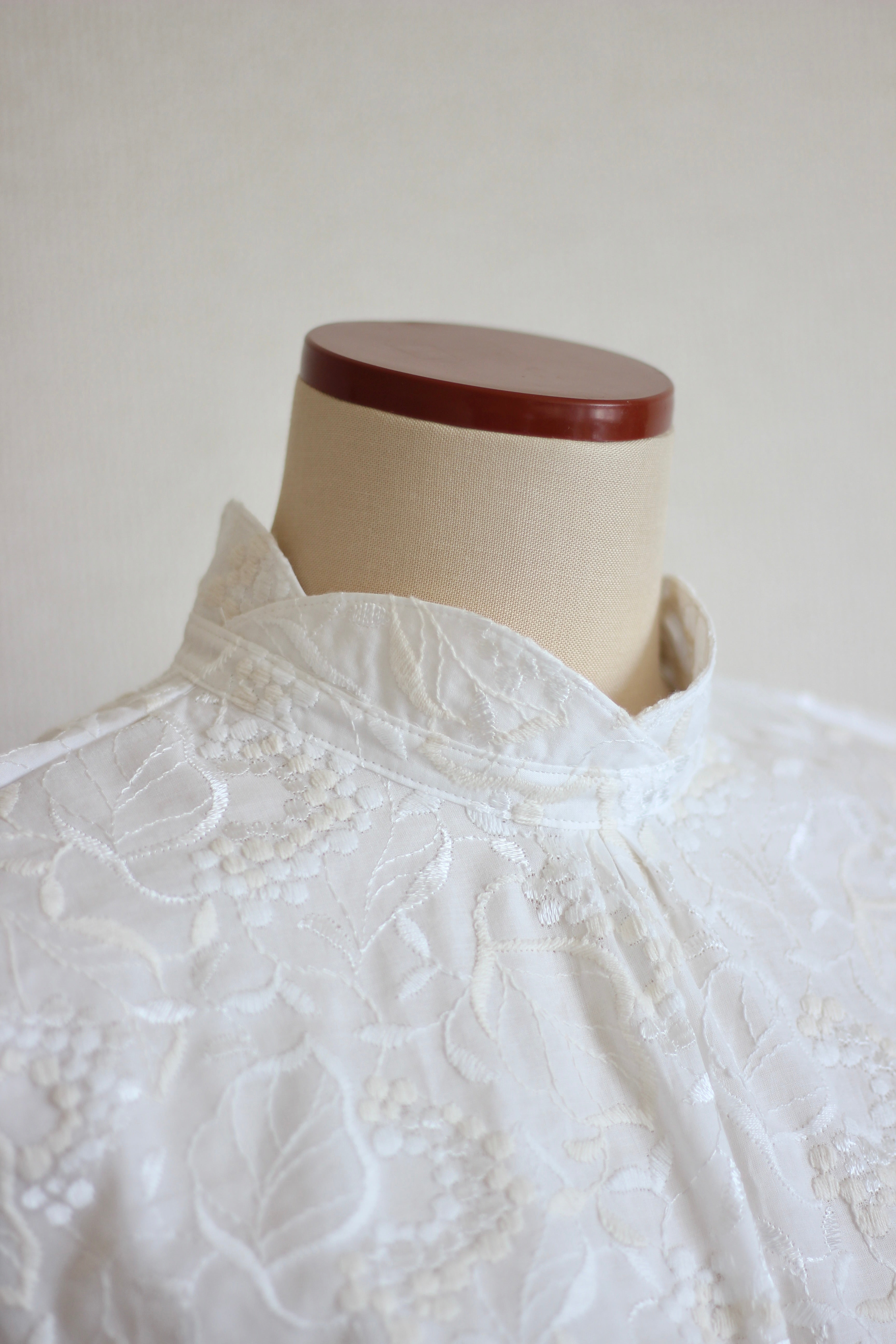 【遠隔試着】// bloom collar blouse - white -