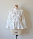 【遠隔試着】// bloom collar blouse - white -