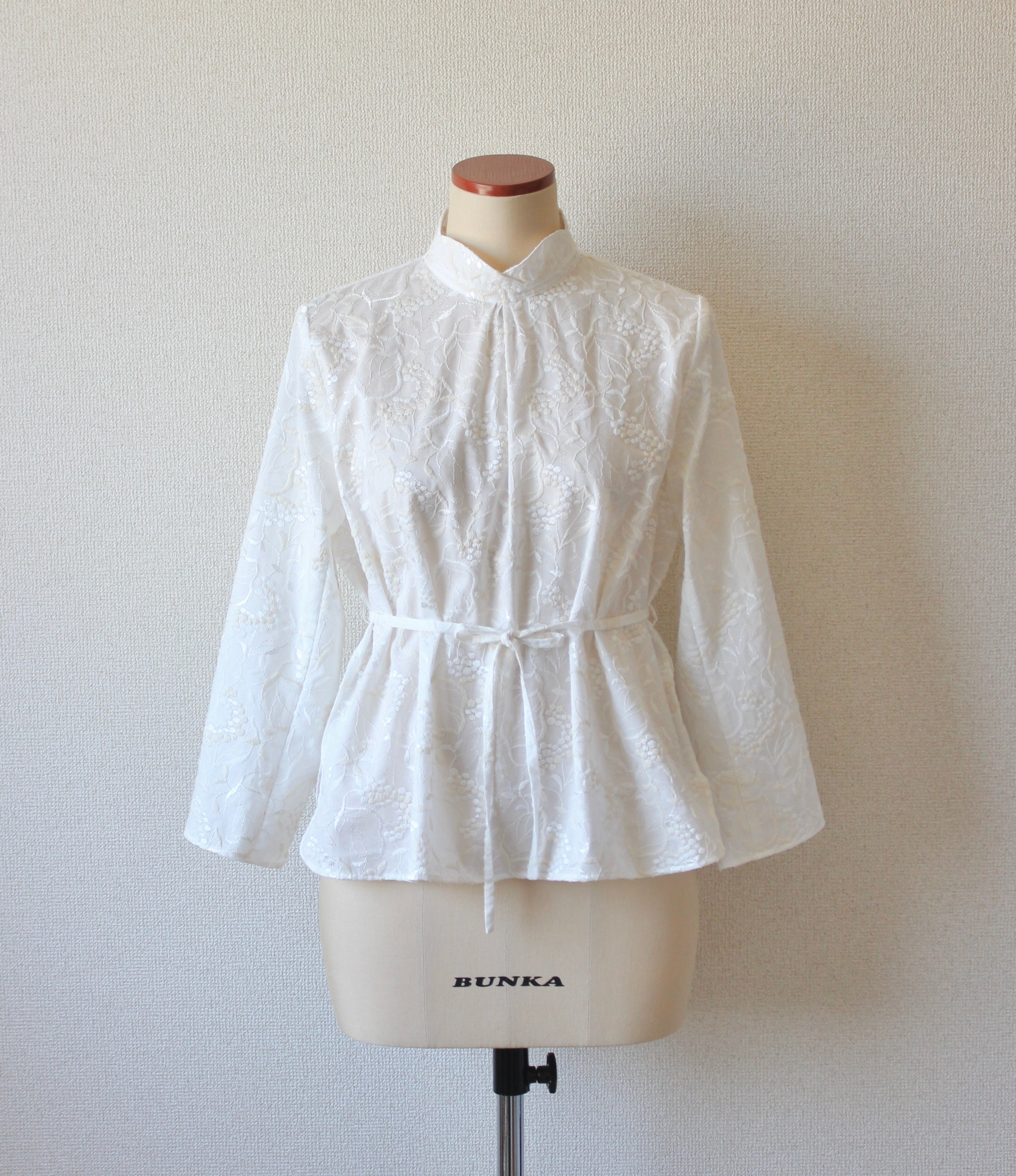 【遠隔試着】// bloom collar blouse - white -