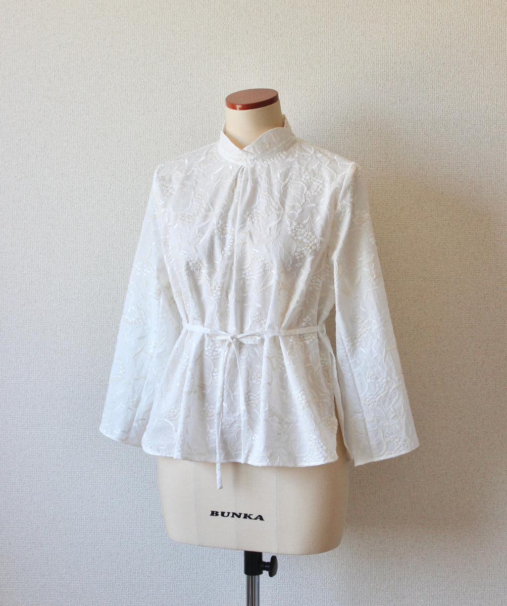 【遠隔試着】// bloom collar blouse - white -