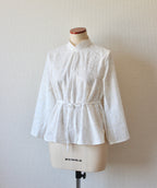 【遠隔試着】// bloom collar blouse - white -