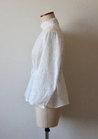 【遠隔試着】// bloom collar blouse - white -