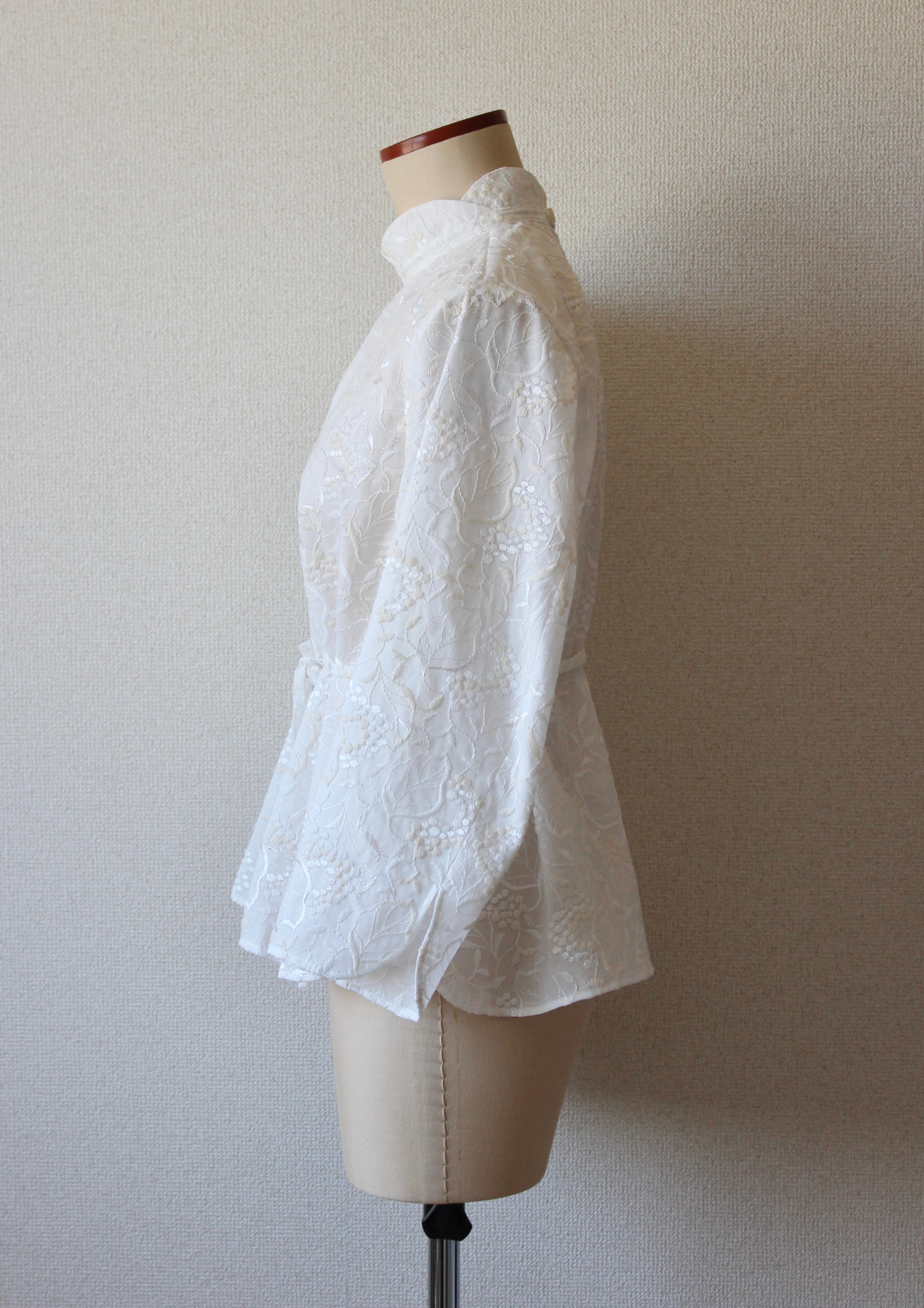 【遠隔試着】// bloom collar blouse - white -