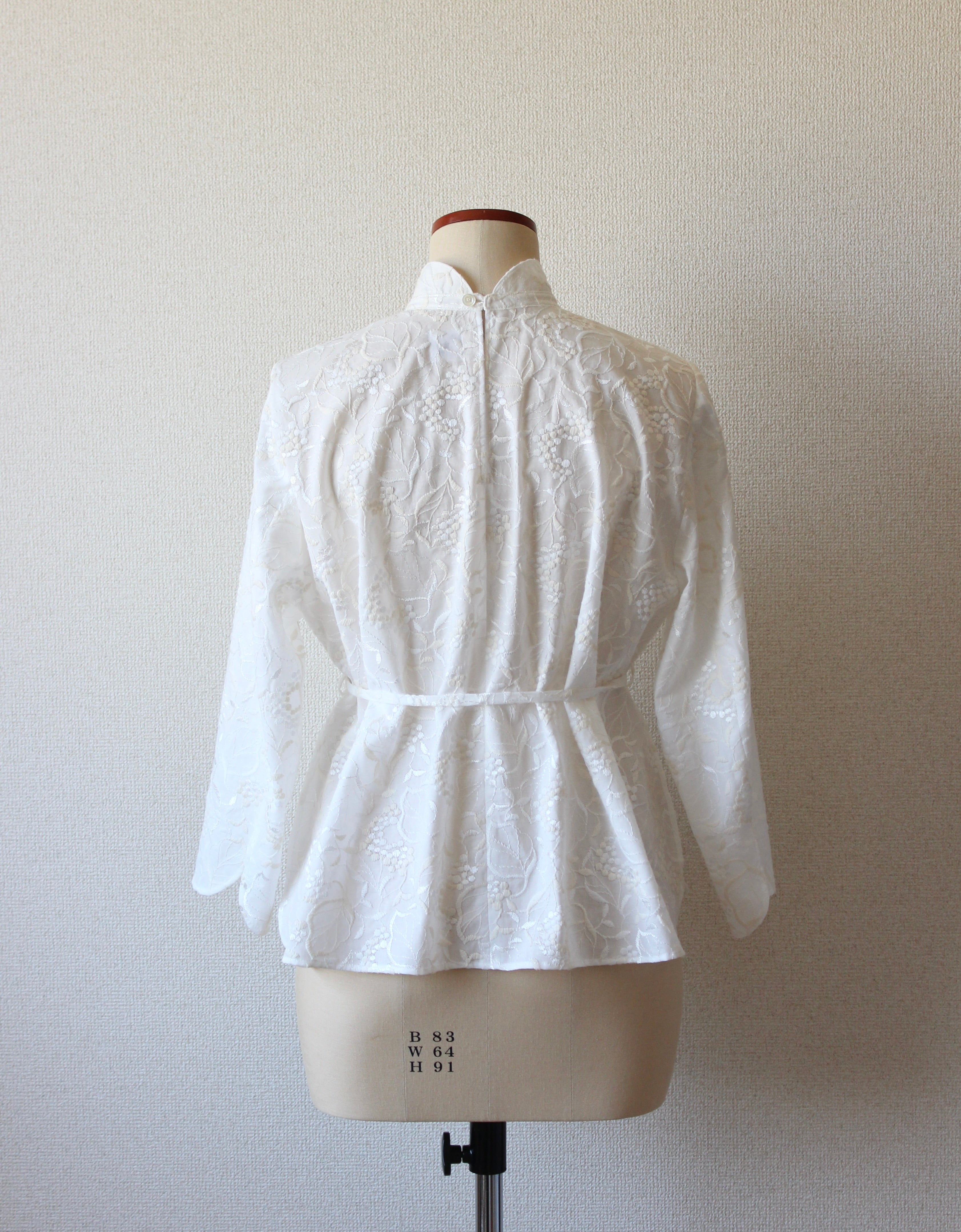 【遠隔試着】// bloom collar blouse - white -