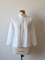 【遠隔試着】// bloom collar blouse - white -