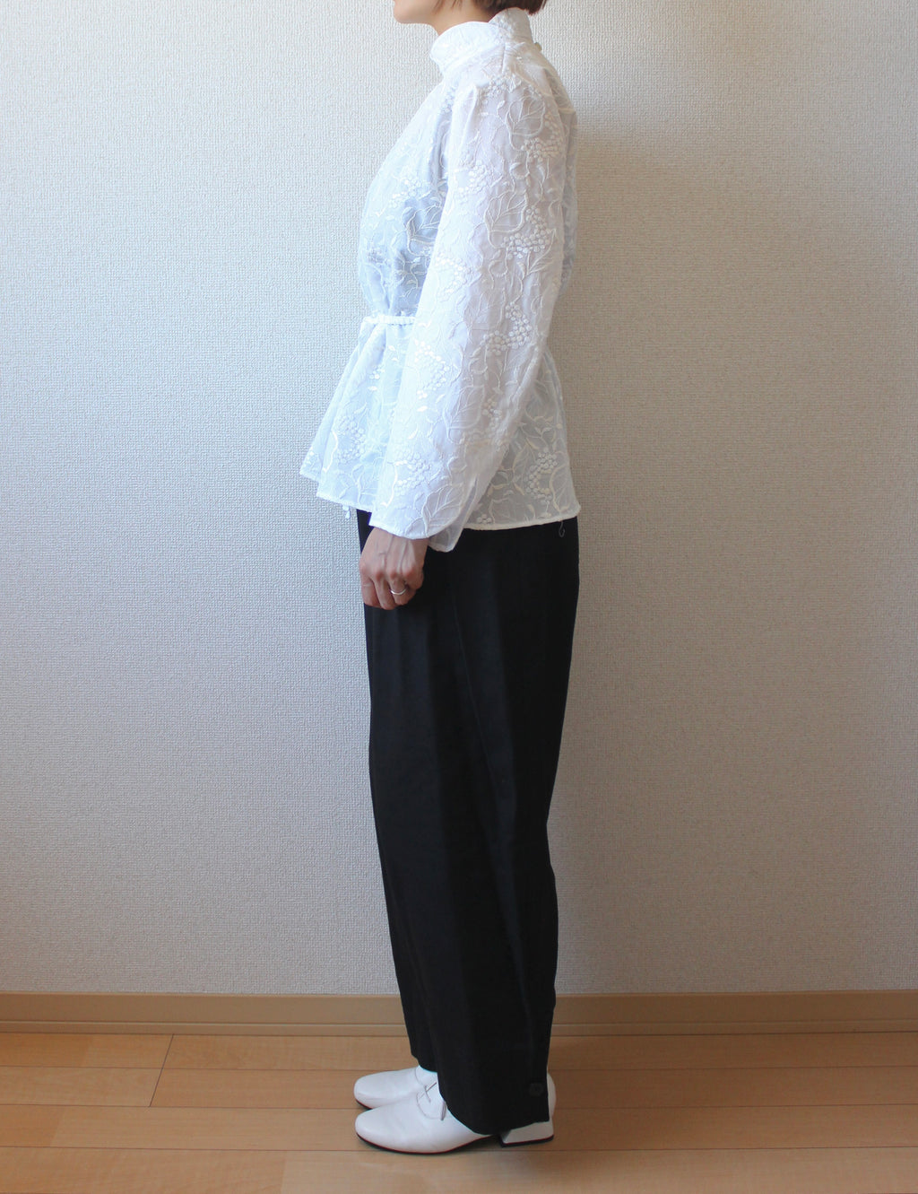 【遠隔試着】// bloom collar blouse - white -
