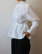 【遠隔試着】// bloom collar blouse - white -