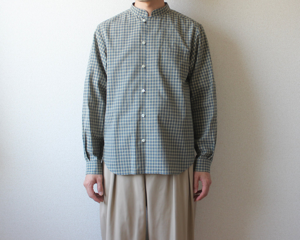 // loop button shirt - olive -【3月下旬〜4月下旬お届け予定】