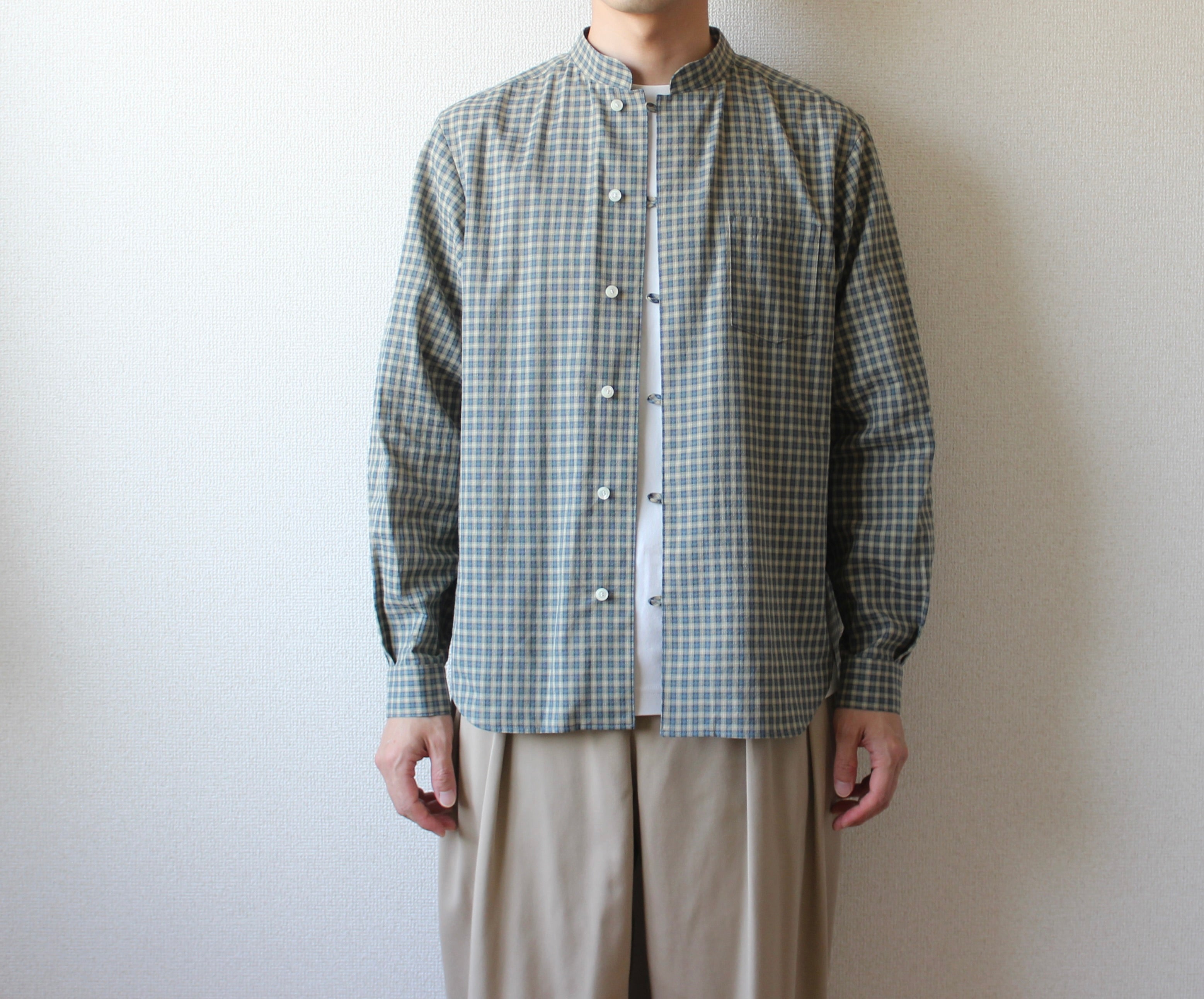 // loop button shirt - olive -【3月下旬〜4月下旬お届け予定】