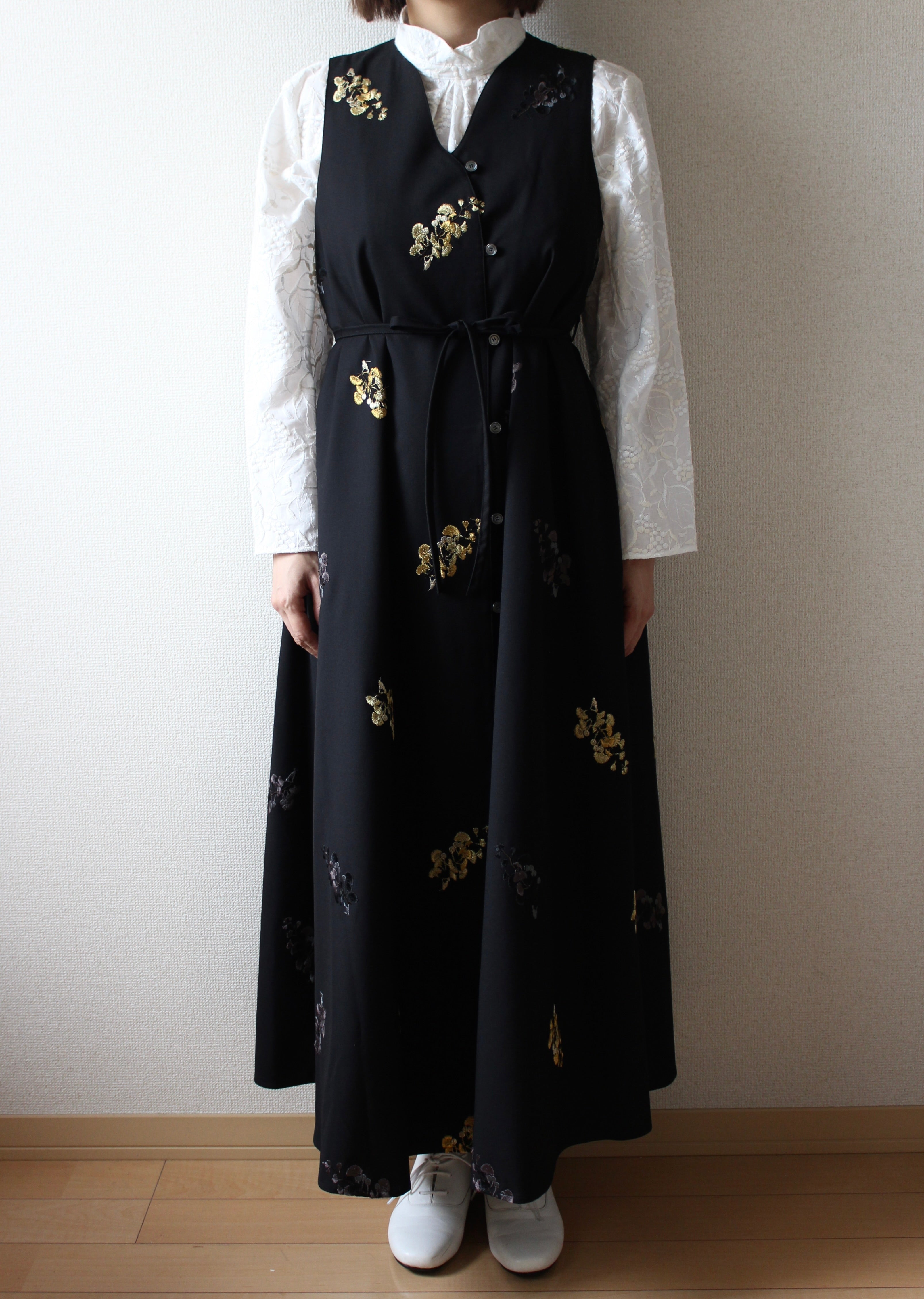 // wave neck one piece - icho - 【2月下旬〜3月下旬お届け予定】