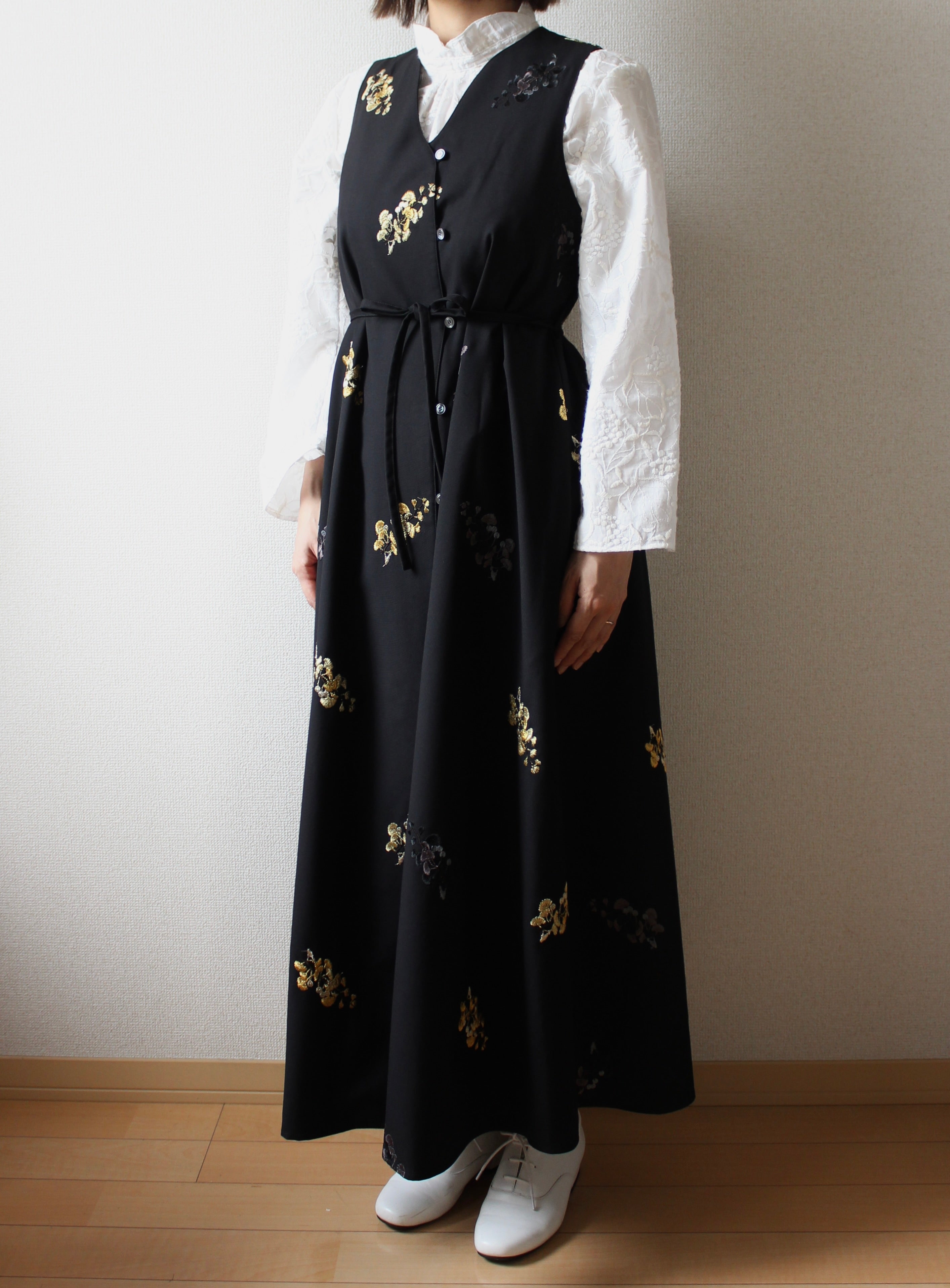 // wave neck one piece - icho - 【2月下旬〜3月下旬お届け予定】