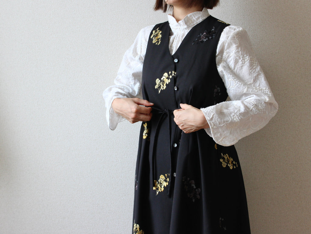 // wave neck one piece - icho - 【2月下旬〜3月下旬お届け予定】