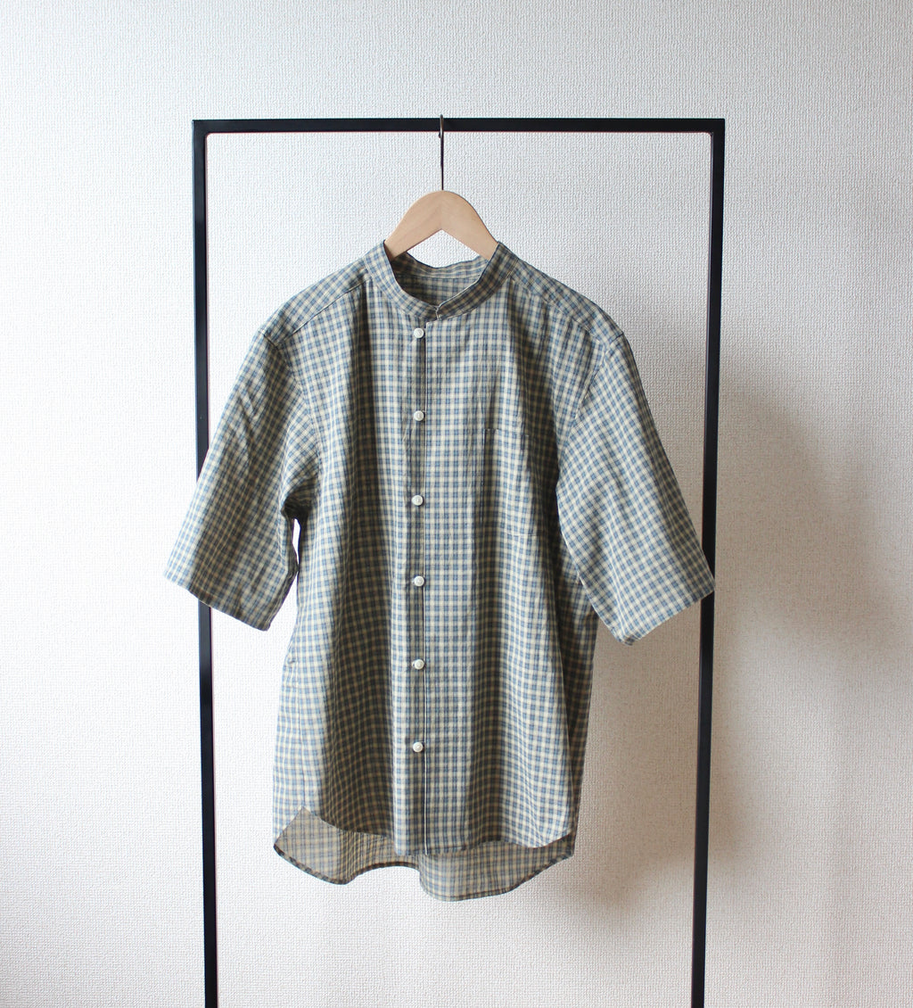 // loop button shirt (half sleeve) - olive -【在庫販売】