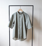 // loop button shirt (half sleeve) - olive -【在庫販売】