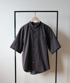 // loop button shirt (half sleeve) - brown -【在庫販売】