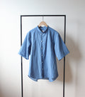 // loop button shirt (half sleeve) - blue -【在庫販売】