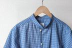 // loop button shirt (half sleeve) - blue -【在庫販売】