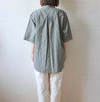 // loop button shirt (half sleeve) - olive -【在庫販売】