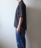 // loop button shirt (half sleeve) - brown -【在庫販売】