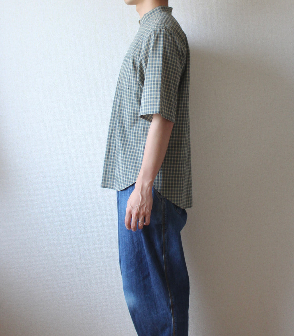 // loop button shirt (half sleeve) - olive -【在庫販売】