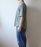 // loop button shirt (half sleeve) - olive -【在庫販売】