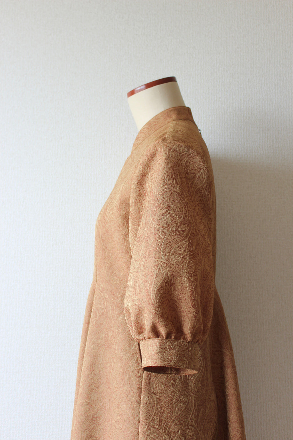 // gourd neck one piece (half sleeve) - orange beige - 【3月下旬〜4月下旬お届け予定】