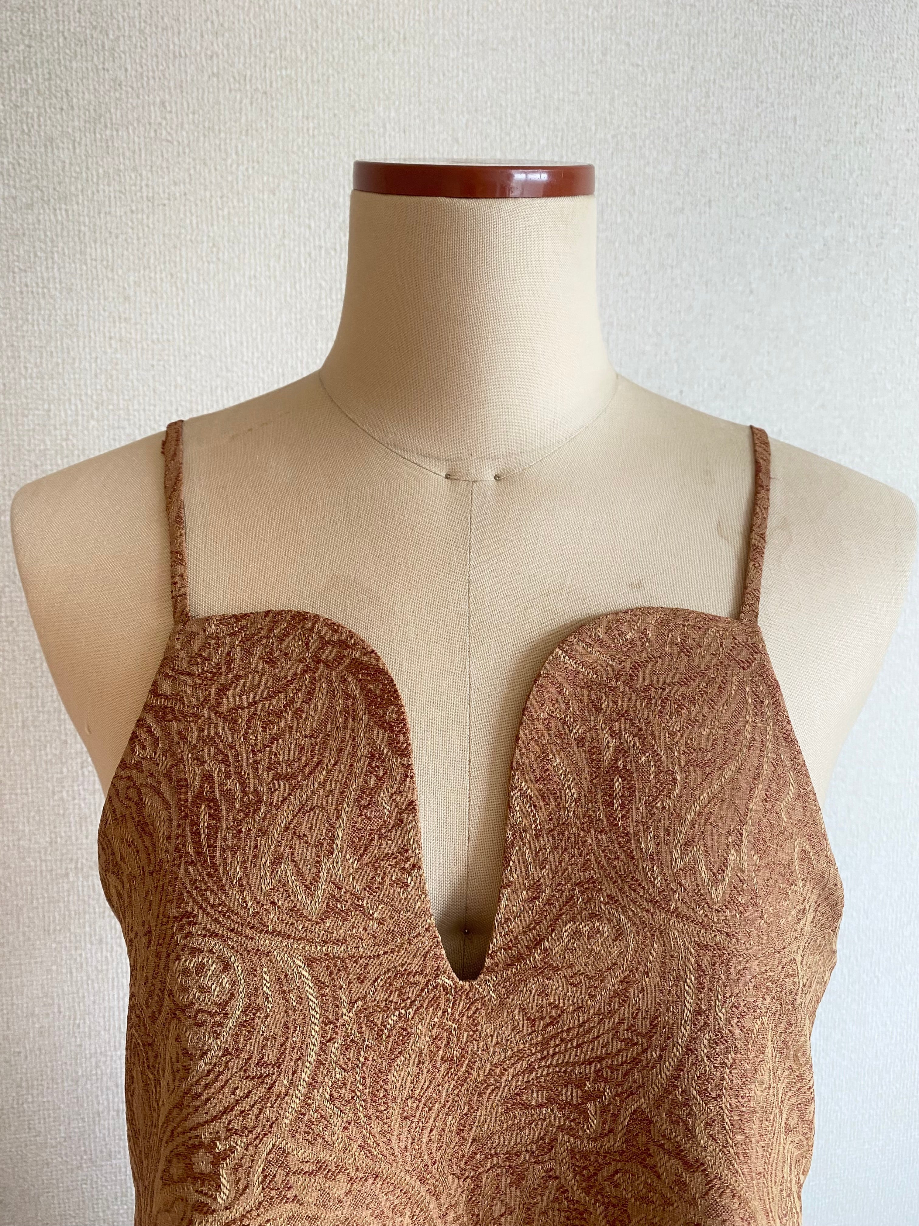 // vase camisole dress - orange beige - 【12月下旬〜1月中旬お届け予定】