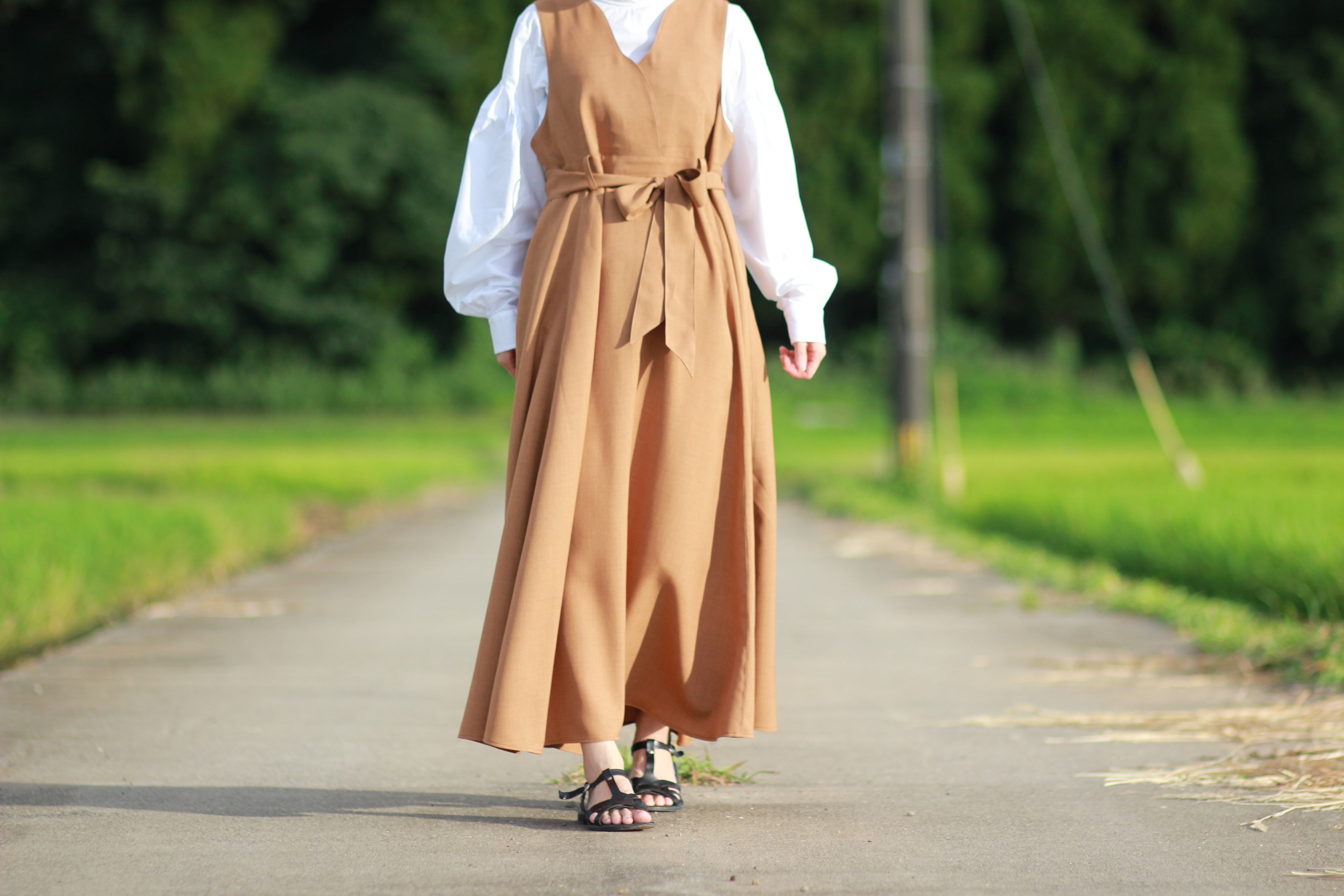 // bloom jumper skirt - camel - 【12月下旬〜1月中旬お届け予定】