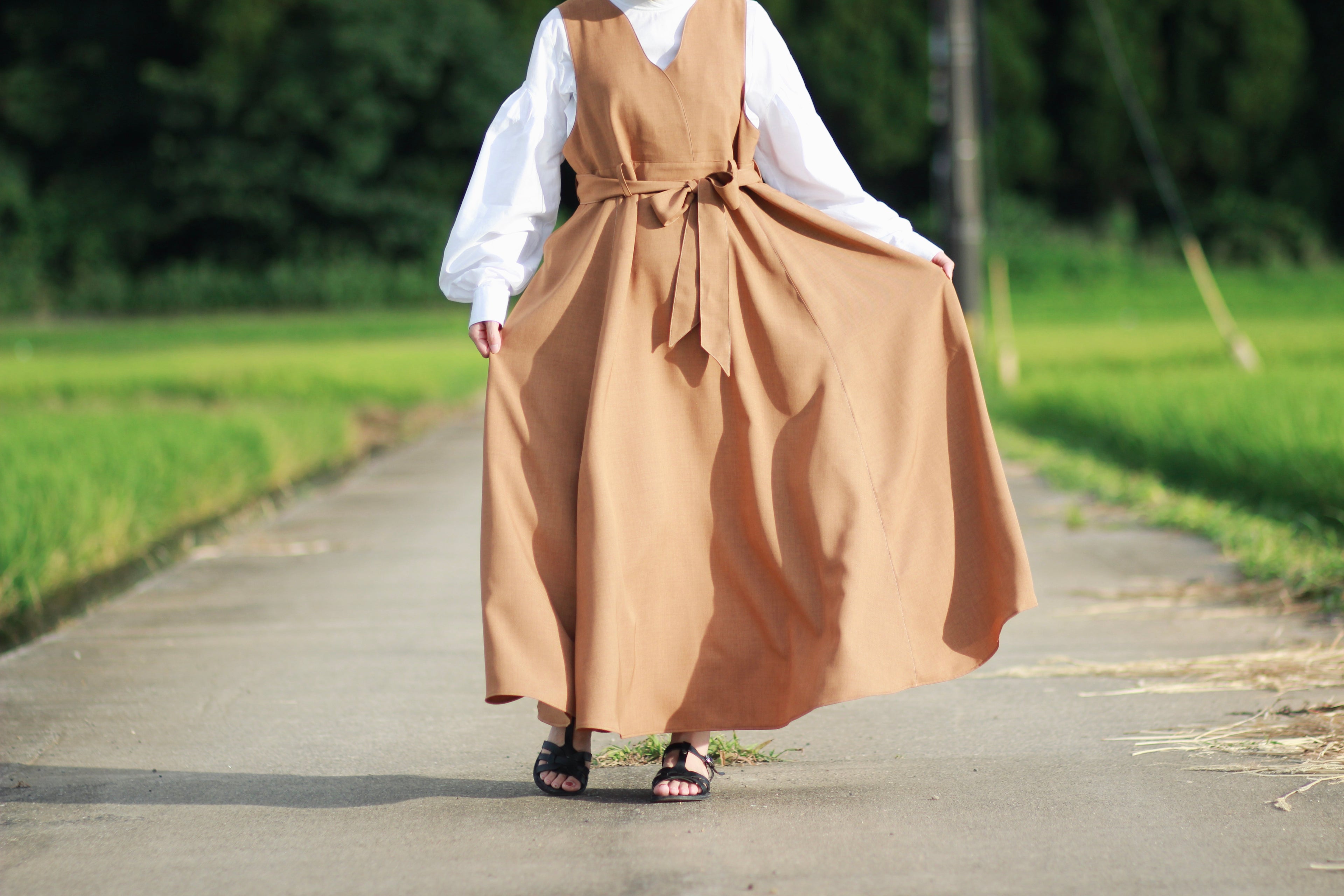 // bloom jumper skirt - camel - 【12月下旬〜1月中旬お届け予定】
