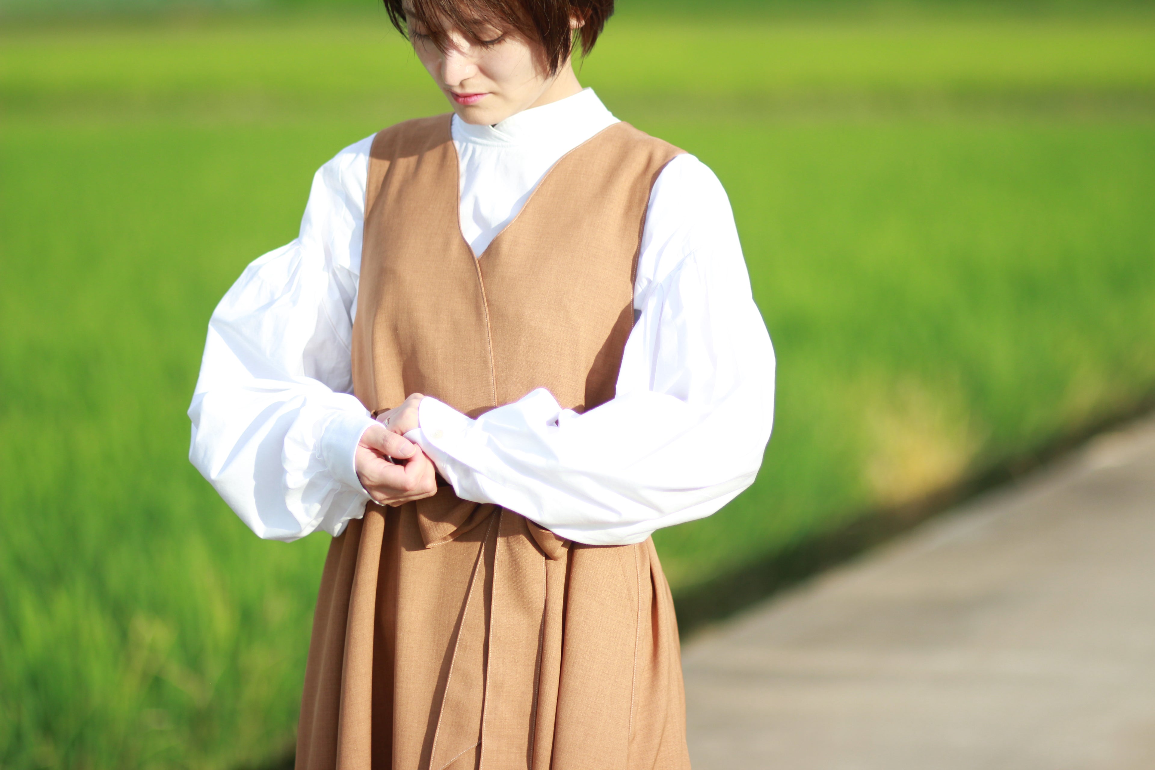 // bloom jumper skirt - camel - 【12月下旬〜1月中旬お届け予定】