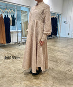 // gourd neck one piece (long sleeve) - milk tea - 【3月下旬〜4月下旬お届け予定】